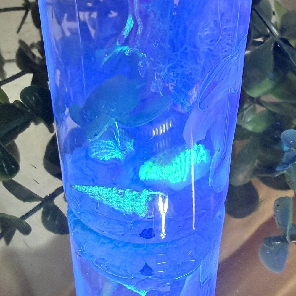 Jellyfish with Turtle Glowing Aquarium